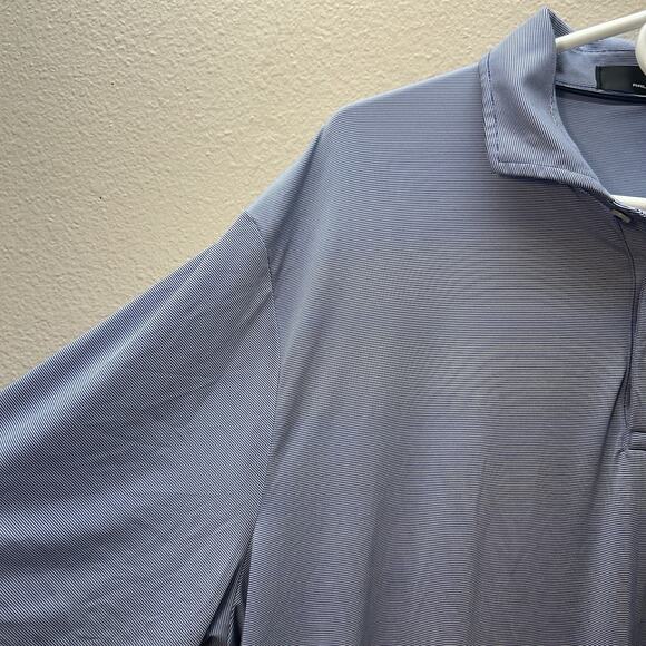 Ralph Lauren X RLX Golf Polo Shirt XL BLUE WHITE STRIPE Performance Collared - Picture 3 of 6